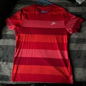 red nike stripes tshirt